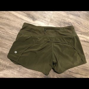 Size 6 Lululemon green shorts (mid-rise)